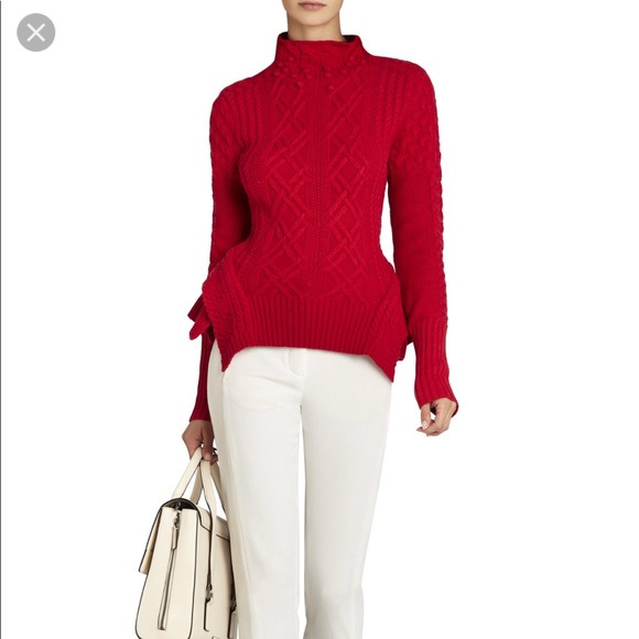 red peplum sweater